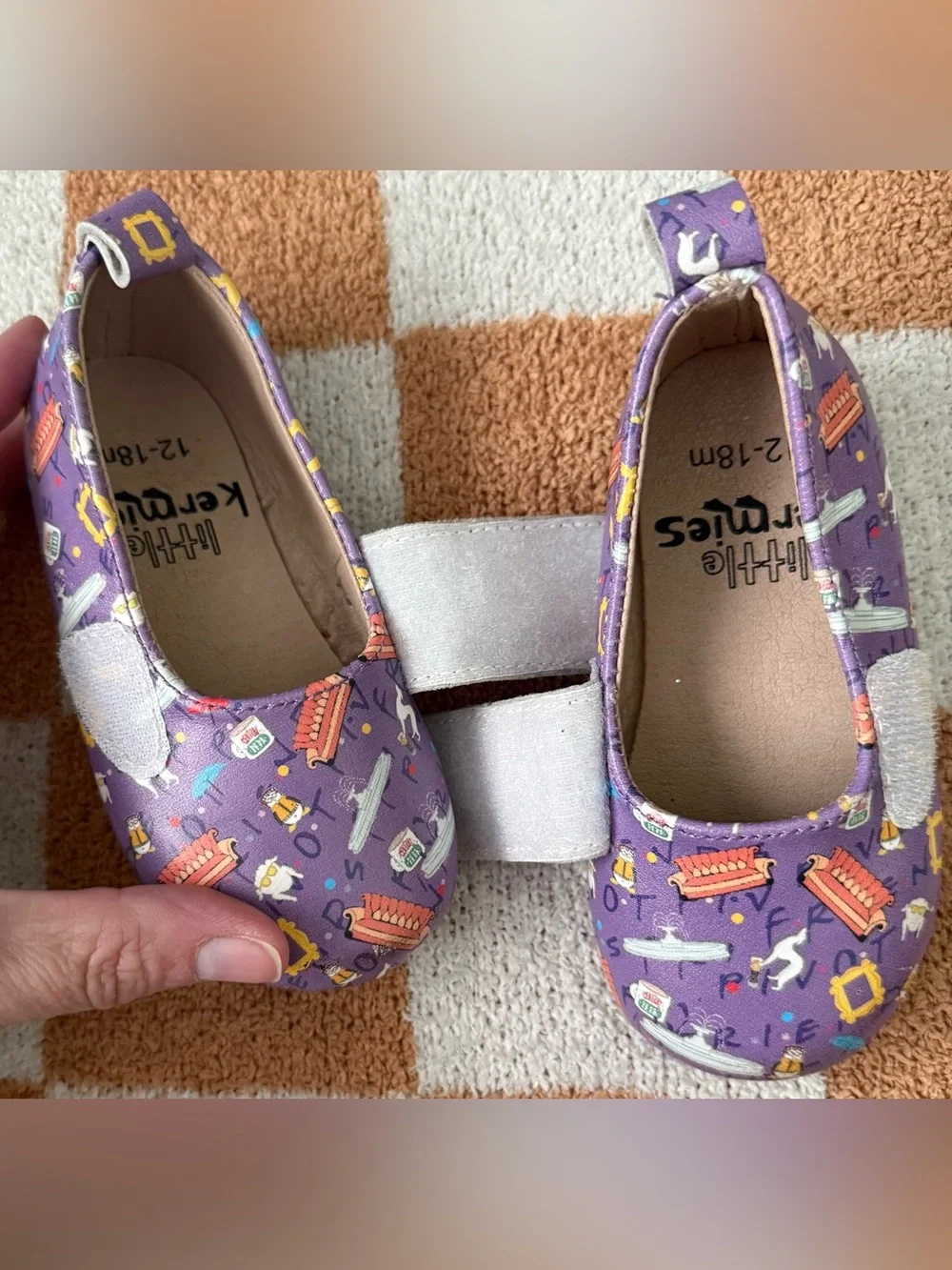 Toddler Girls Friends Themed Velcro Strap Flats
